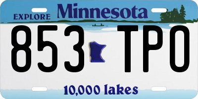 MN license plate 853TPO