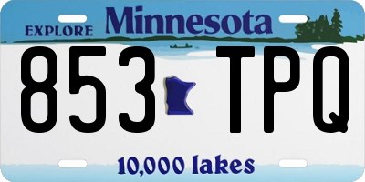 MN license plate 853TPQ