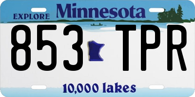 MN license plate 853TPR