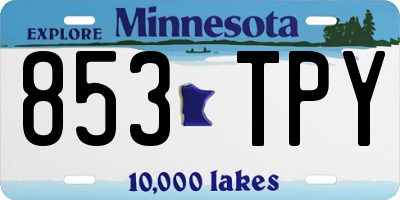 MN license plate 853TPY