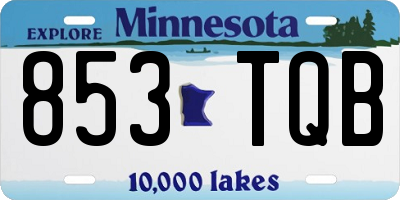 MN license plate 853TQB