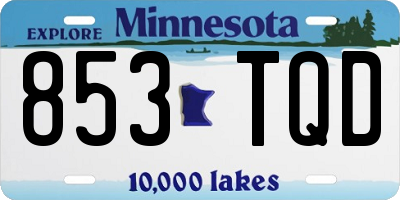 MN license plate 853TQD