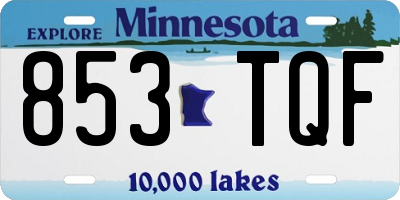 MN license plate 853TQF