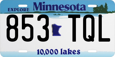 MN license plate 853TQL