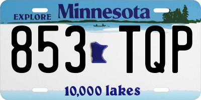MN license plate 853TQP