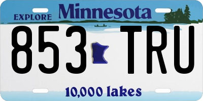 MN license plate 853TRU