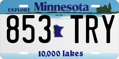 MN license plate 853TRY