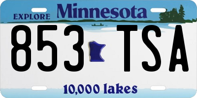 MN license plate 853TSA
