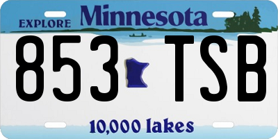 MN license plate 853TSB