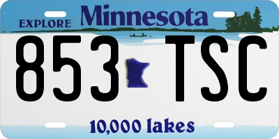 MN license plate 853TSC