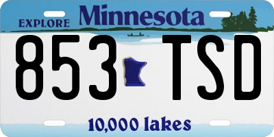MN license plate 853TSD