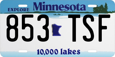 MN license plate 853TSF