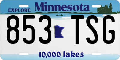 MN license plate 853TSG