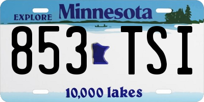 MN license plate 853TSI
