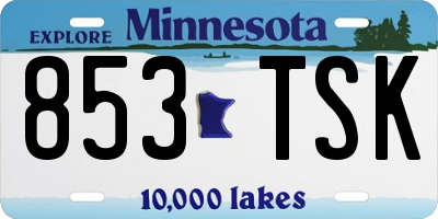 MN license plate 853TSK