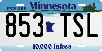 MN license plate 853TSL