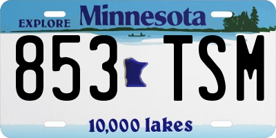 MN license plate 853TSM