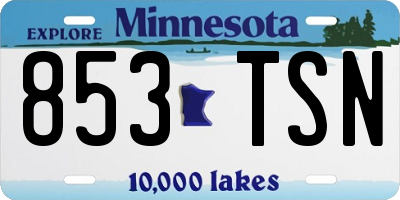 MN license plate 853TSN