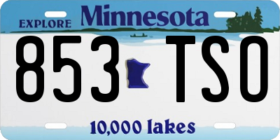 MN license plate 853TSO