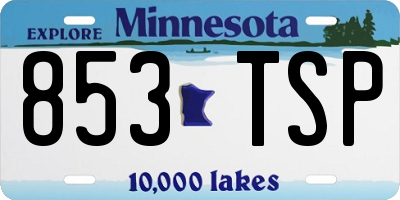 MN license plate 853TSP