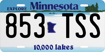 MN license plate 853TSS