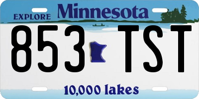 MN license plate 853TST
