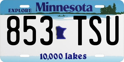 MN license plate 853TSU