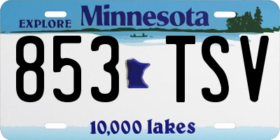 MN license plate 853TSV