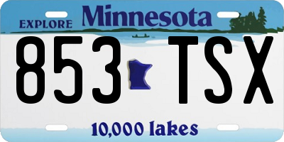 MN license plate 853TSX