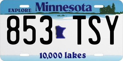MN license plate 853TSY
