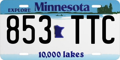MN license plate 853TTC