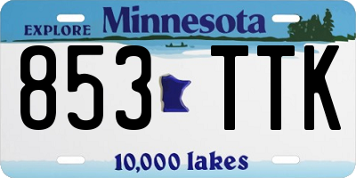 MN license plate 853TTK