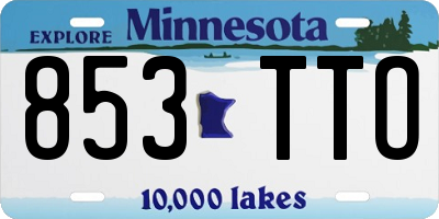 MN license plate 853TTO