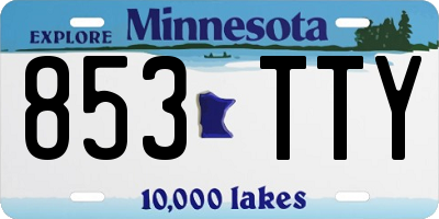 MN license plate 853TTY