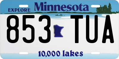 MN license plate 853TUA