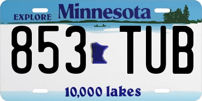 MN license plate 853TUB