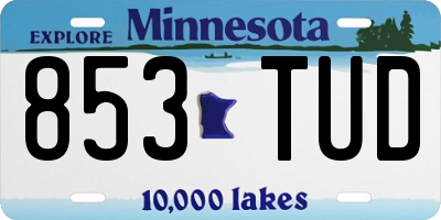 MN license plate 853TUD