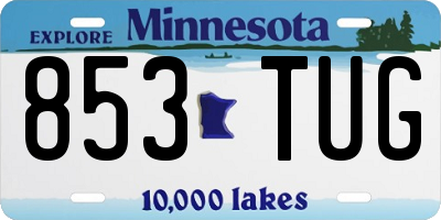 MN license plate 853TUG