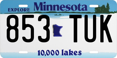 MN license plate 853TUK