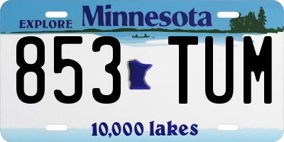 MN license plate 853TUM