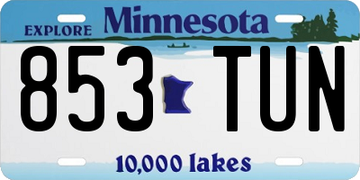 MN license plate 853TUN