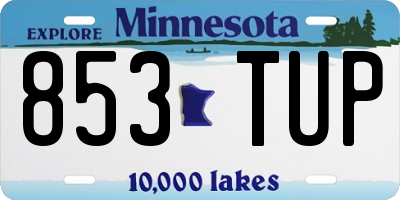 MN license plate 853TUP