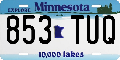 MN license plate 853TUQ