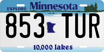 MN license plate 853TUR