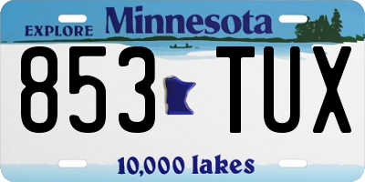 MN license plate 853TUX