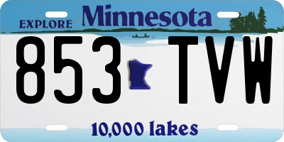 MN license plate 853TVW