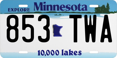 MN license plate 853TWA