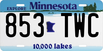 MN license plate 853TWC