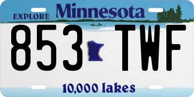 MN license plate 853TWF