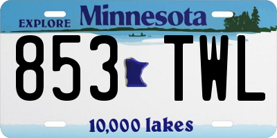 MN license plate 853TWL